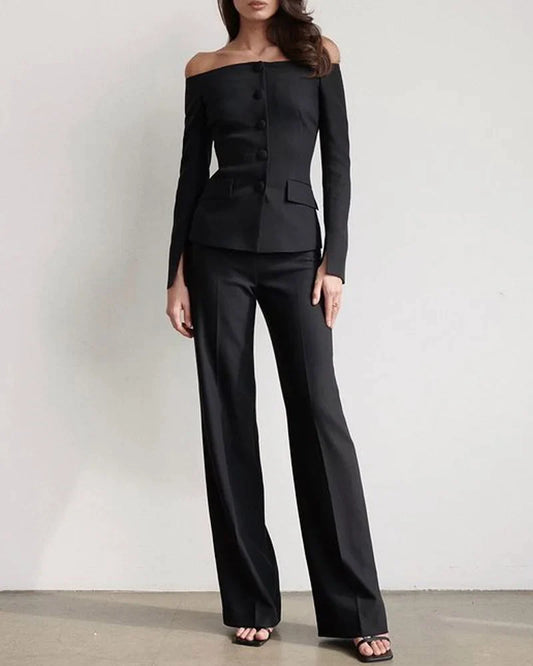 Malene - Elegante Button Up overhemd en broek set